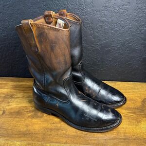 Red Wing 1128 Pecos Black Leather Pull On Work Boots Mens 8.5 C USA Vintage